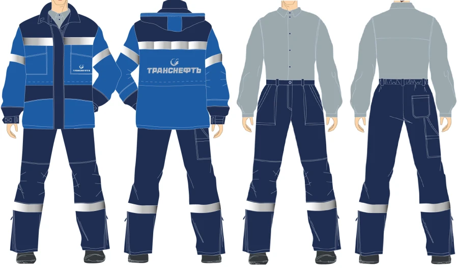 Special clothing for employees of the organisations of the Transneft system. Women's suits (jacket, trousers) for protection aga