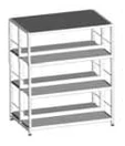 Double-sided shelving unit 900x570x1152 mm