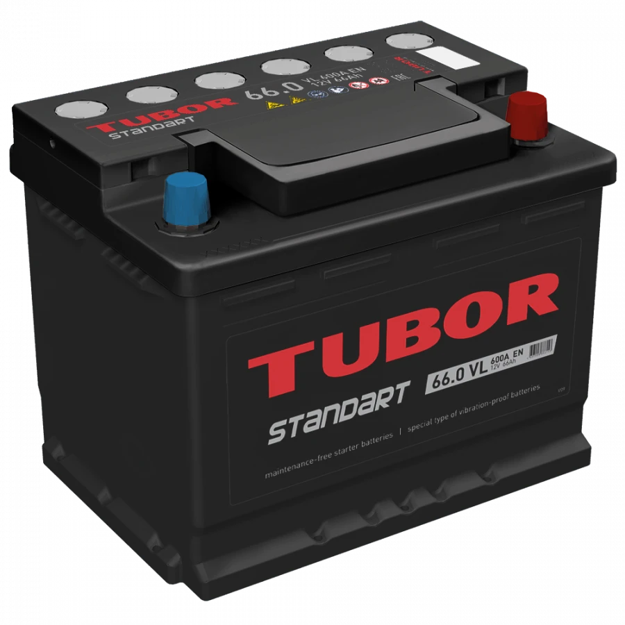 Accumulator battery starter lead-acid TUBOR STANDART 6ST-66.1(0) VL