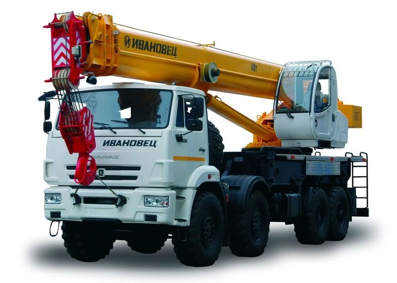 Truck crane KS-65740-7 and its modifications with the use of cabin U2.60.52.000 and its modifications produced by "IMZ AUTO" Ltd