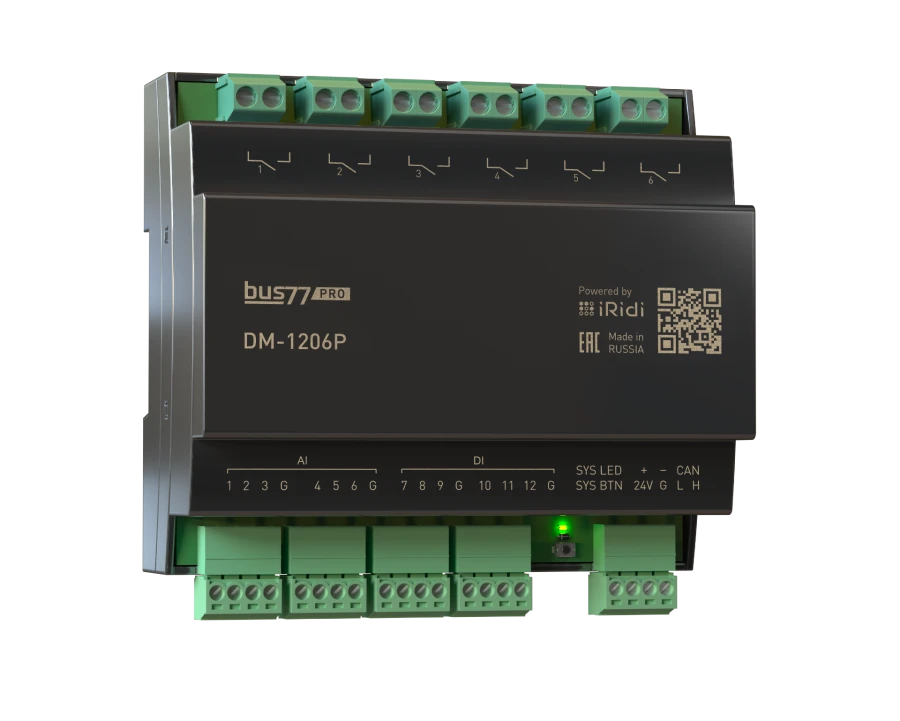 Relay module: 6 relay channels, 12 universal inputs (DM-1206P/LDM-1206P) DSTL.468332.038??