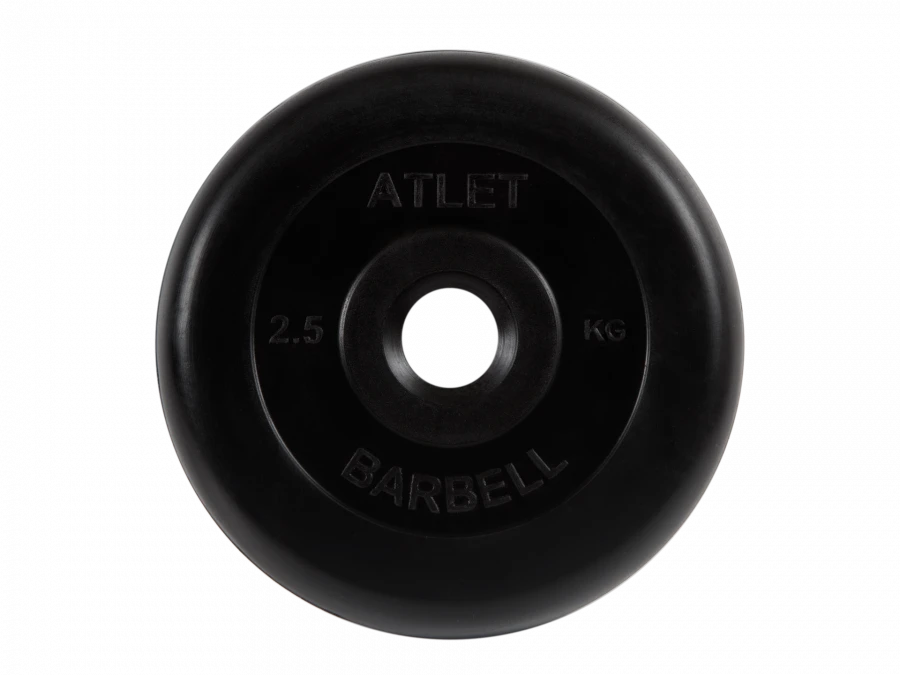 MB-AtletB26-2,5 Athlete rubber disc, black, 26 mm, 2,5 kg