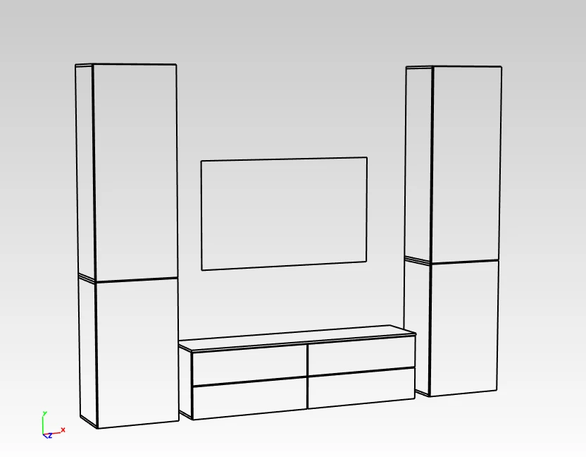 TV cabinet for TV/organised appliances
