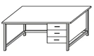Laboratory assistant's table on metal frame with drawer SL-7
