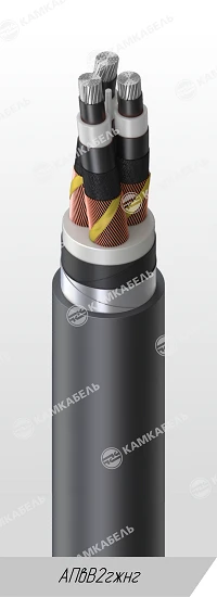 Power cable with aluminium conductors insulated with cross-linked polyethylene for voltage of 6, 10, 15, 20, 30 and 35 kV of APv