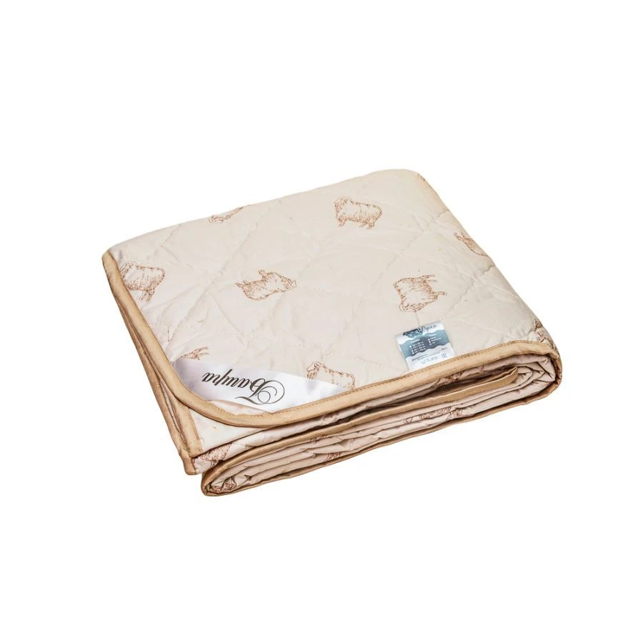 Quilted blankets with natural fibre fillings (cotton wool, wool), with synthetic and mixed fillings.