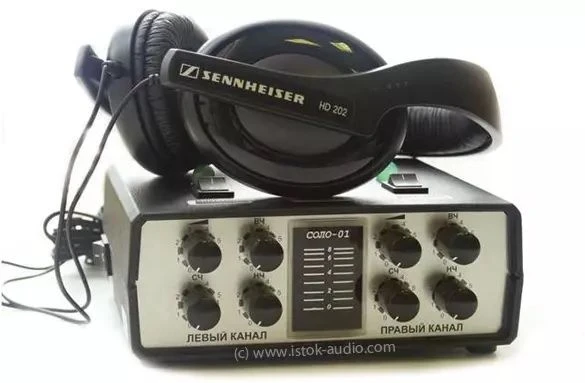 Hearing simulator, sound-amplifying equipment for the hearing impaired, model: "Solo" 01-B