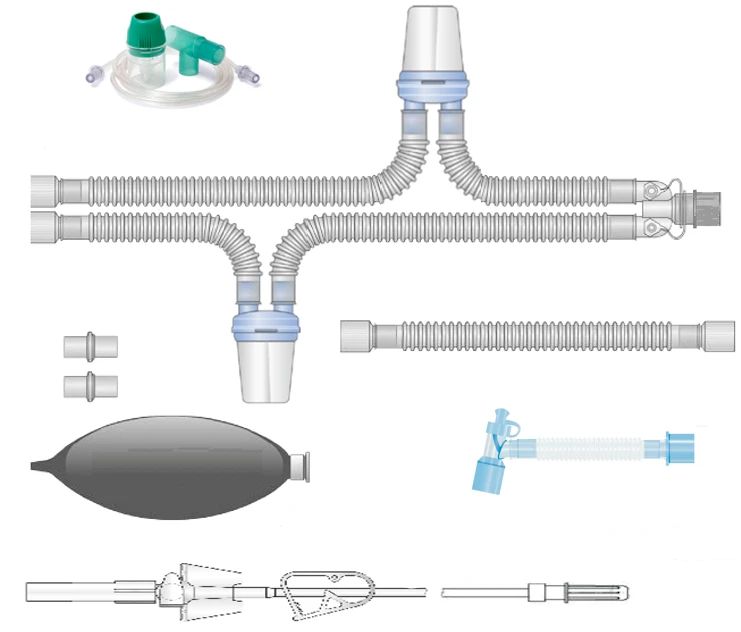 Respiratory devices for joint use with anaesthetic and resuscitation equipment, version: p