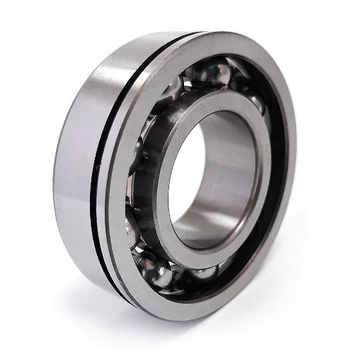 Single row deep groove ball bearing with outer ring groove