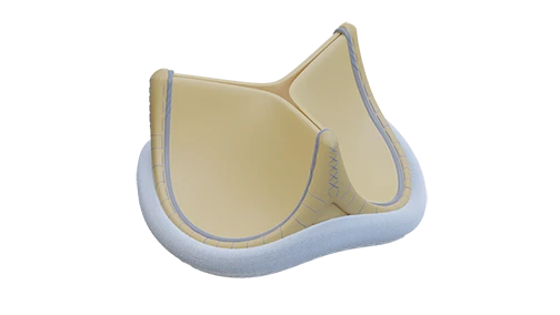 Xenopericardial biological canned heart valve prosthesis mounted on flexible support frame "UniLine" according to TU 9444-01-01-