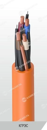Flexible power cables with copper conductors with rubber insulation shielded for voltage 1140 V KGRES mark
