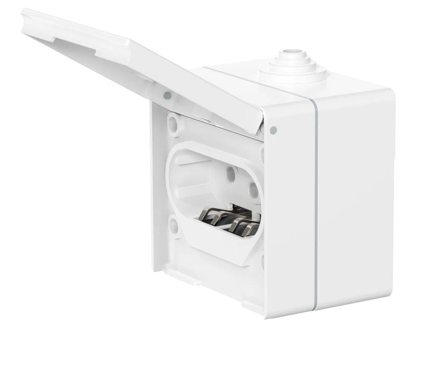 CADUCEUS ALING OG Three-pole socket for open wiring with ceramic base and cover 16A, 440V~, IP55, white, art. 2