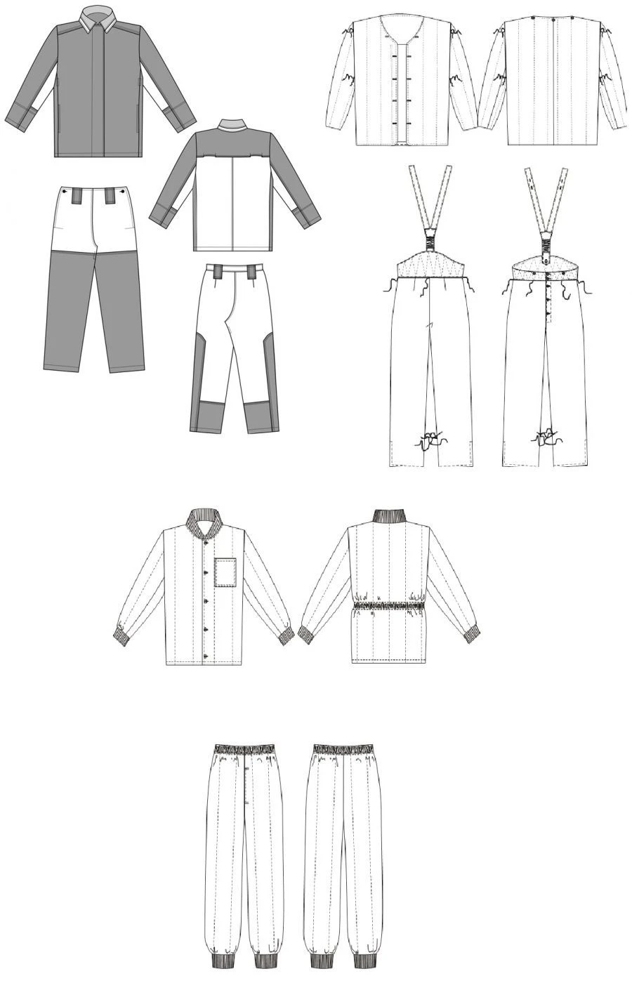 Special protective clothing: a set of men's winter clothing for protection against sparks and splashes of molten metal including
