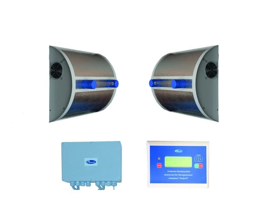 Pulsed ultraviolet stationary installation for disinfection of air and surfaces of premises "Yanex-ST"