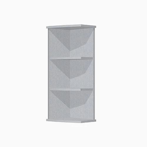Corner shelving unit hinged open model PS-1