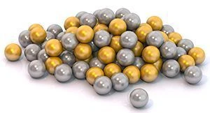 Balls 6 cm dia. (100 pcs. in a net) gold and silver colour