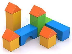 Blow-moulded "Cubes" - 13 (in a grid)