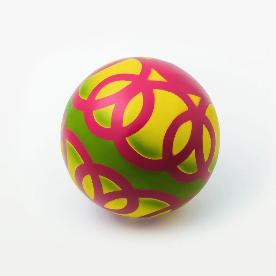 Stencilled rubber balls made of natural rubber. Art. R4-150