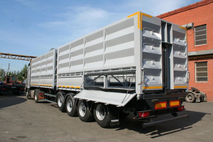 Dump semi-trailer of Tonar 9585 model with axles of TONAR models 90422, 90424, 90431.
