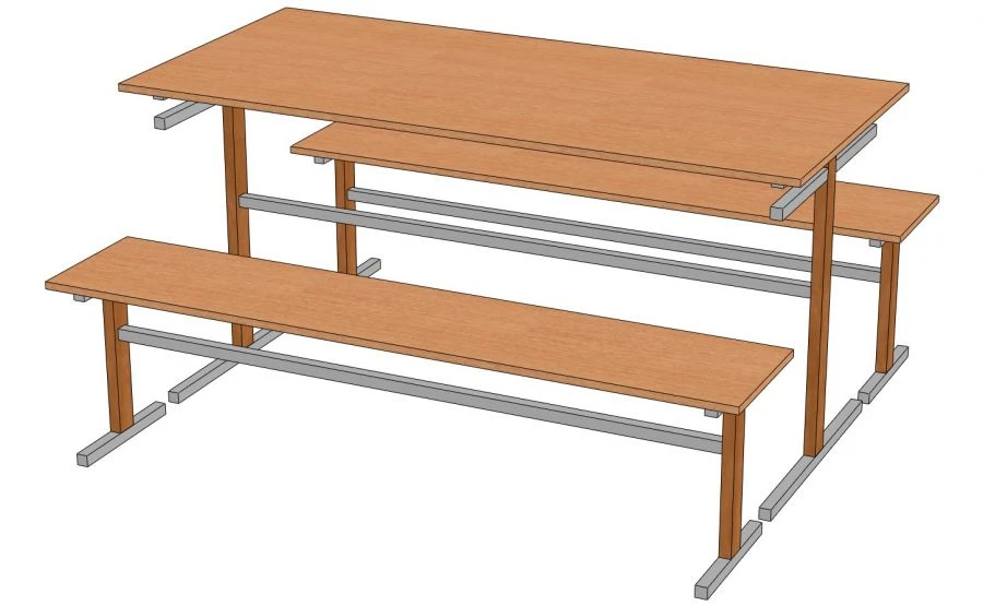 Dining table with bench. Model: SO-2