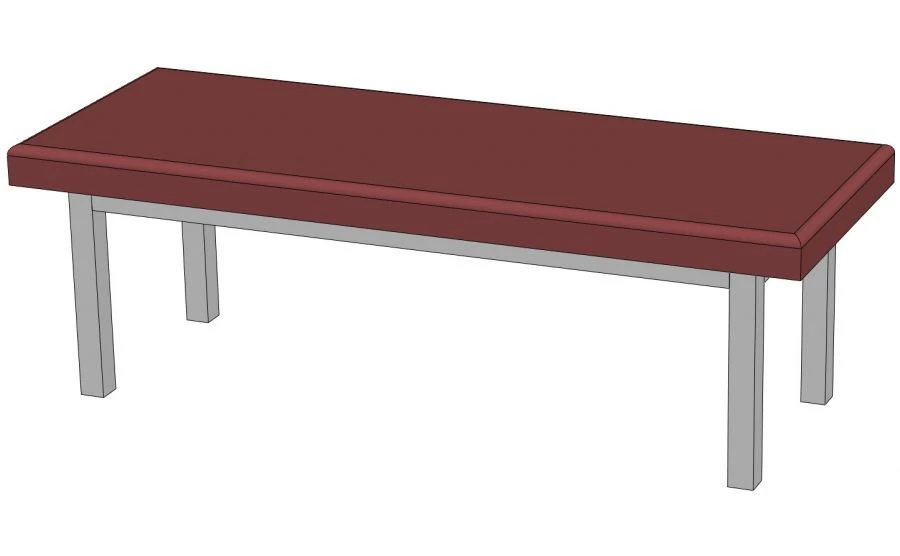 Banquette 2-seater upholstered. Model: BMC-2