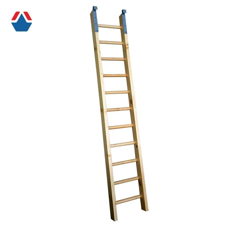 Wooden ladder with hooks