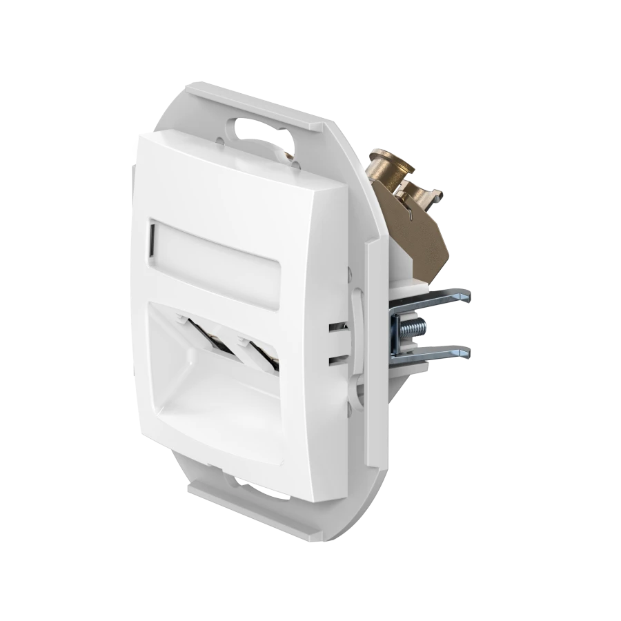 CADUCEUS ALING PRESTIGE Flush-mounted double computer socket with Keystone RJ45 8P8C cat. 6 FTP modules, white, art. 6 FTP, whit