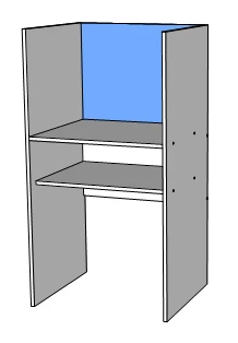 Pupil's table with acoustic cabin for foreign language classrooms.