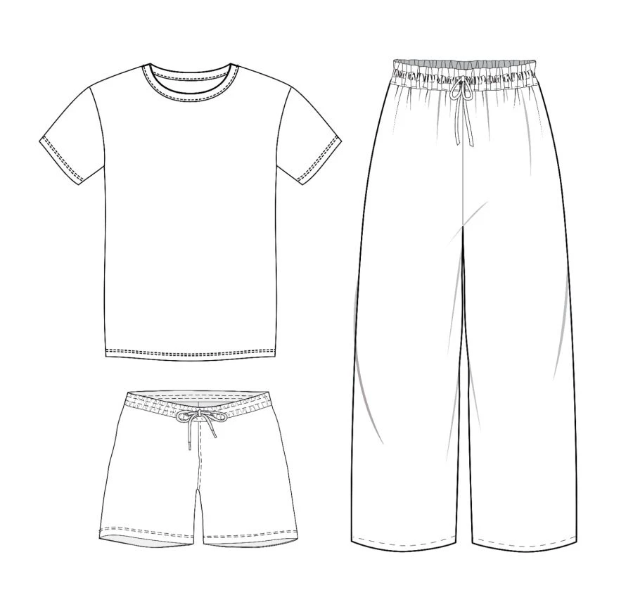 Casual home suit with 3-in-1 welt shorts, Article "42132678".