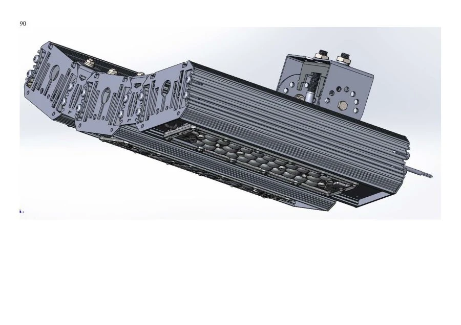 LED luminaire "Industrial Design MTM IoT" series CUBIC 180 Three modules Connection from sides 15 degrees Mounting CUB 60m
