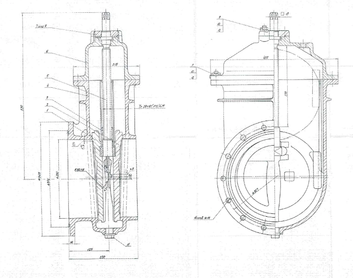 Clinket bronze by-pass gate valve DN 250 PN 0,1 MPa ITSHL.491695.001