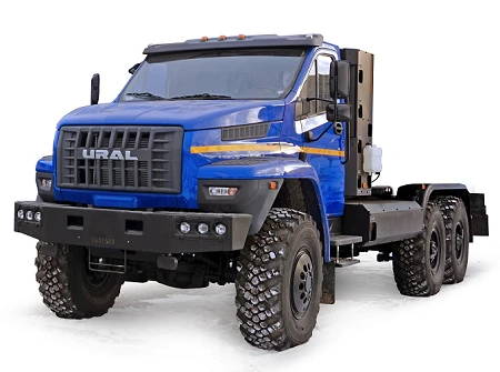 Chassis Ural 55571-18 with "NEXT" type cab (Equipment variants: FG 9JS135TA; clutch: ZF, Hammer; transfer case: URAL)