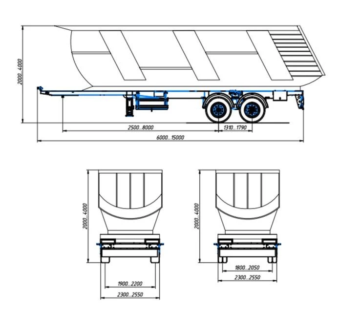 966693 - 2-axle semitrailer tipper for transporting bulk goods