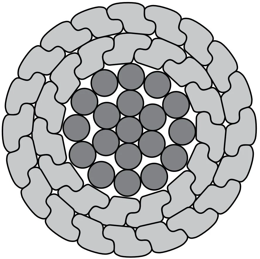 Non-insulated compacted wire with steel core for high voltage overhead power lines of AACSRZ grade