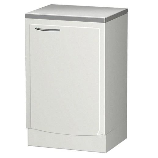CE 107-1M - medical table and cabinet for storing dental materials with two metal shelves and metal door