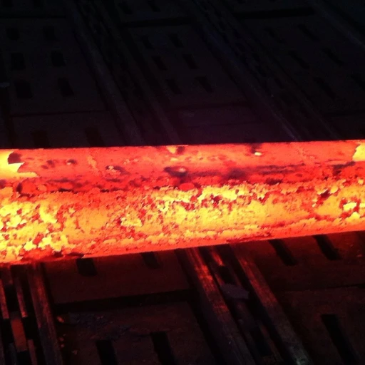 Hot billet on roller table