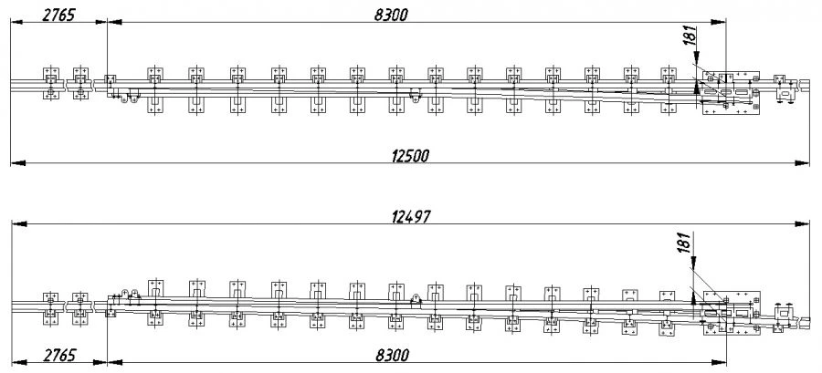 Frame rail with shackle of P65 type 1/11-1/9 type (project SP 524-02/03/10/11/12/13/14/15; SP 525-02/03/10/11/12/13/14/14/15)