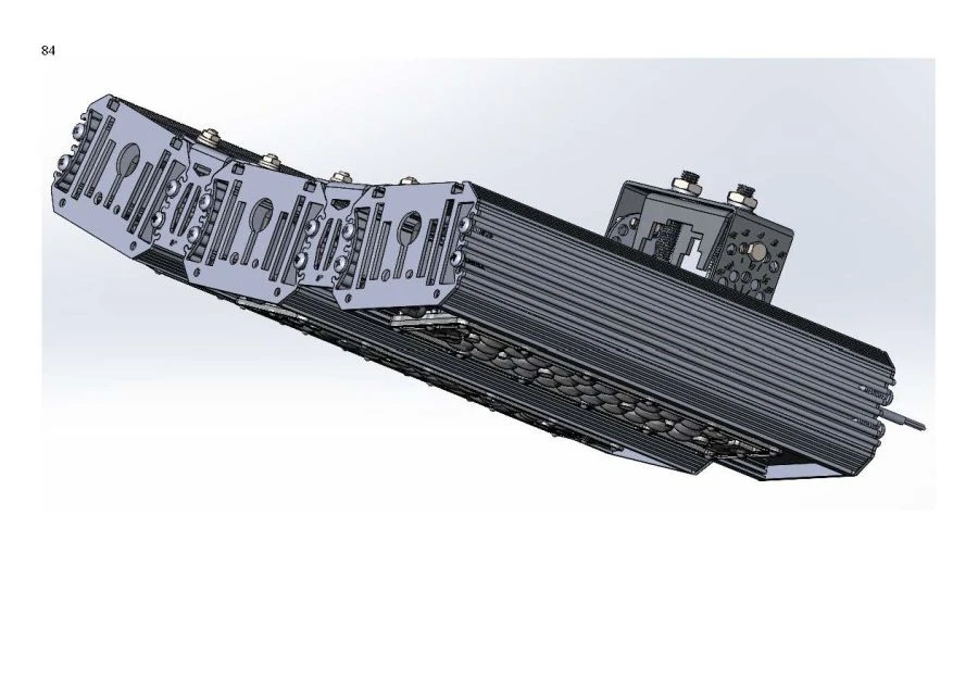 LED luminaire "Industrial Design MTM IoT" series CUBIC 180 Three modules Connection from the sides 10 degrees Mounting CUB 177