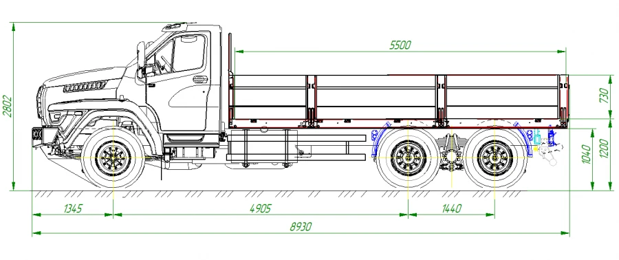 Flatbed truck 4594U1 on chassis Ural 73945-01