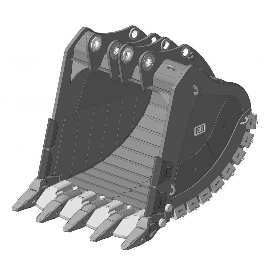 Heavy duty rock bucket RDX-252.12d/X152CC/LS/WS