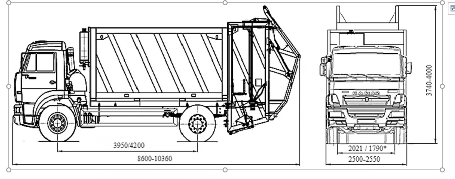 Container washing machine TG-7028-68 on chassis KAMAZ 53605 in modification KAMAZ 53605-A5