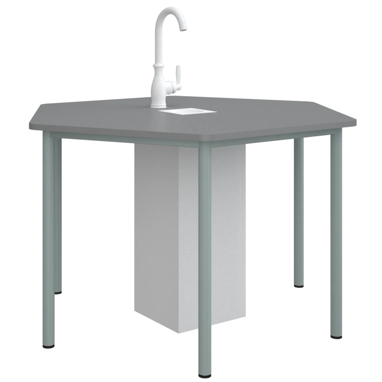Group exercise table with sink and drawer