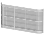 Display case 3,898 x 450 x h 2000