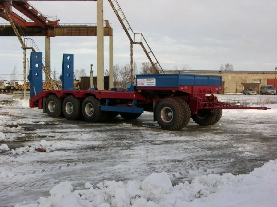 Polytrans trailer 84289-0000070. In version: platform with decking, with straight load platform, with pneumatic suspension. Axle