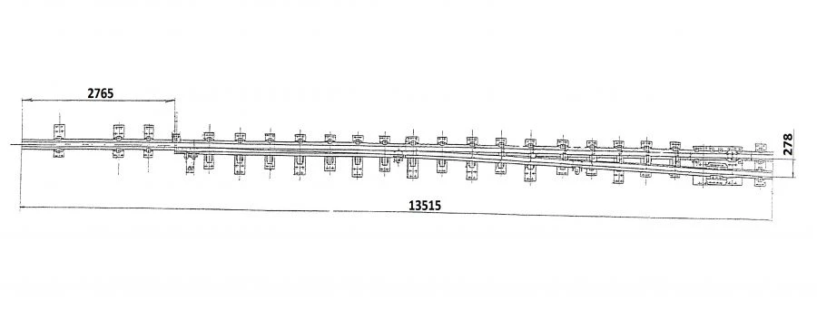 Straight frame rail of P65 type with curved shank of the project 2773.01.000-01