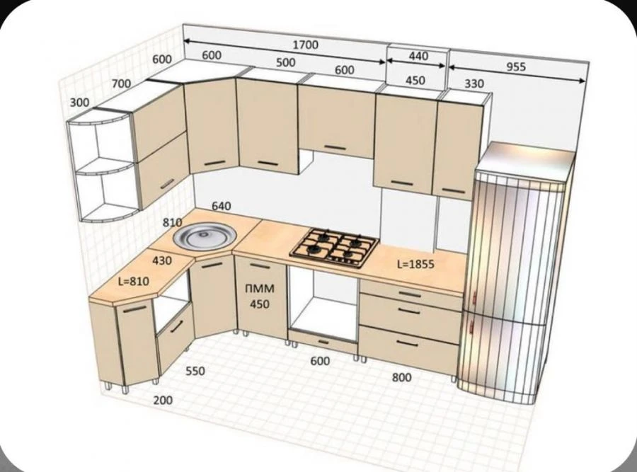 Set of kitchen furniture "Terazzo ZDRKD-2"