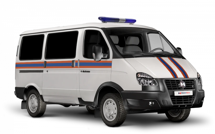 Emergency services and police vehicles type N1GSB modification N1SBFS based on GAZ 27527 with diesel engine