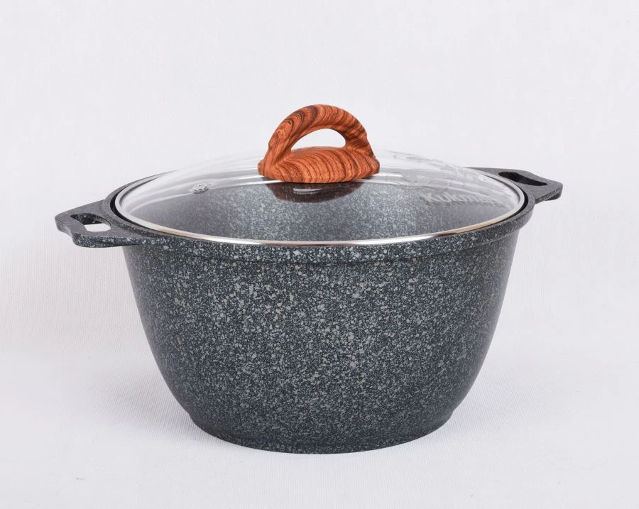4L cast aluminium saucepan (with non-stick coating) Kukmara TM, with glass lid, "Granit ultra Induction" line