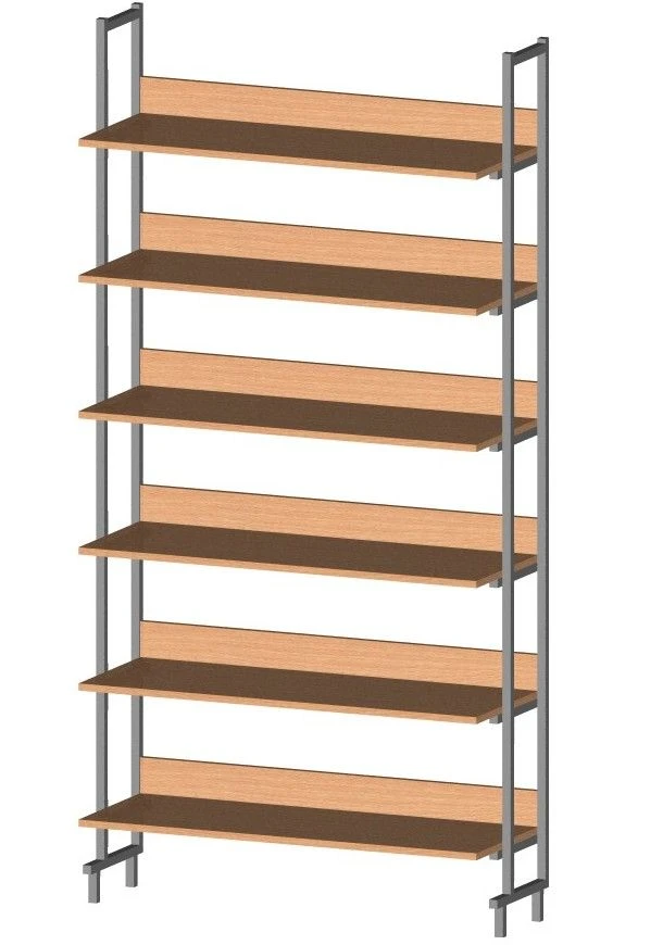 One-sided library shelving unit Art: 40717