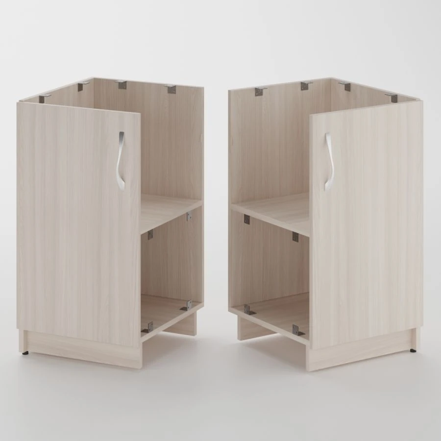 Built-in worktop drawer 1 shelf with door